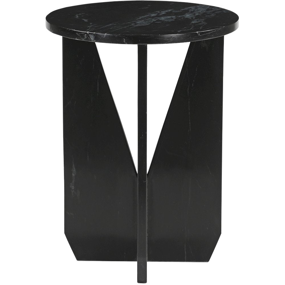 Alba Black Genuine Marble End / Side Table