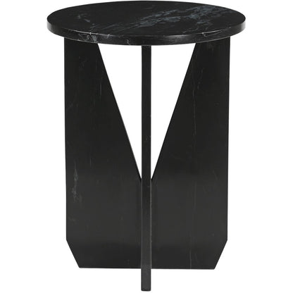 Alba Black Genuine Marble End / Side Table