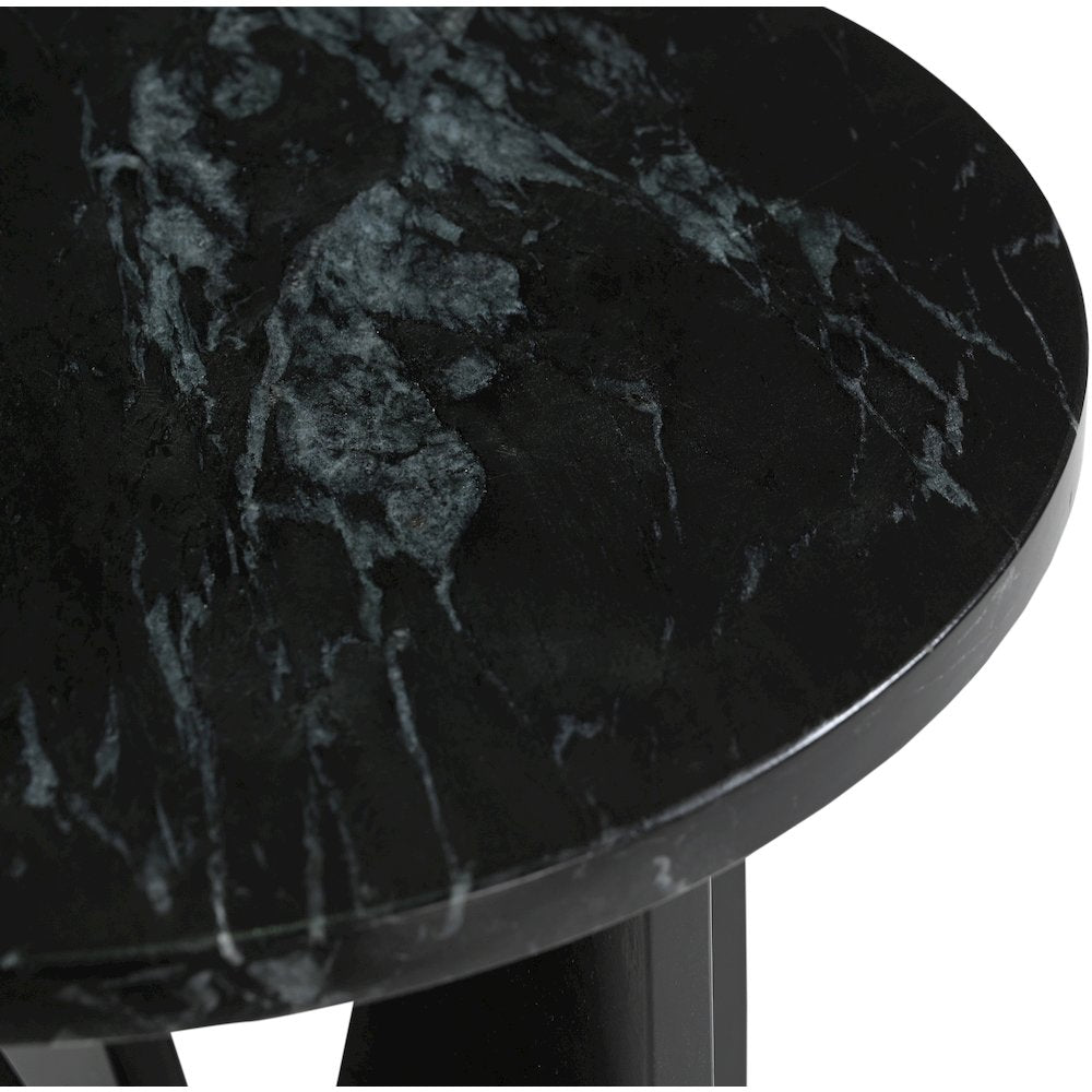 Alba Black Genuine Marble End / Side Table
