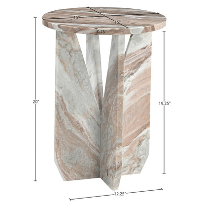 Alba Brown Genuine Marble End / Side Table