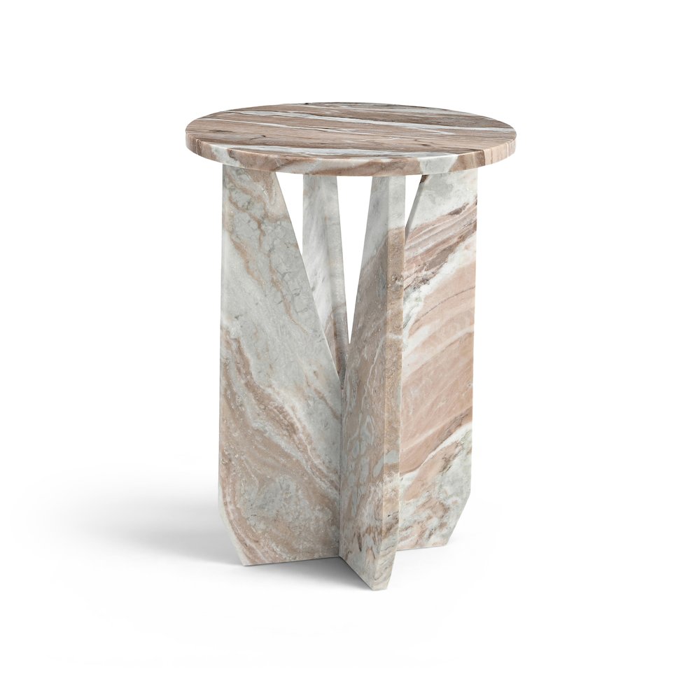 Alba Brown Genuine Marble End / Side Table