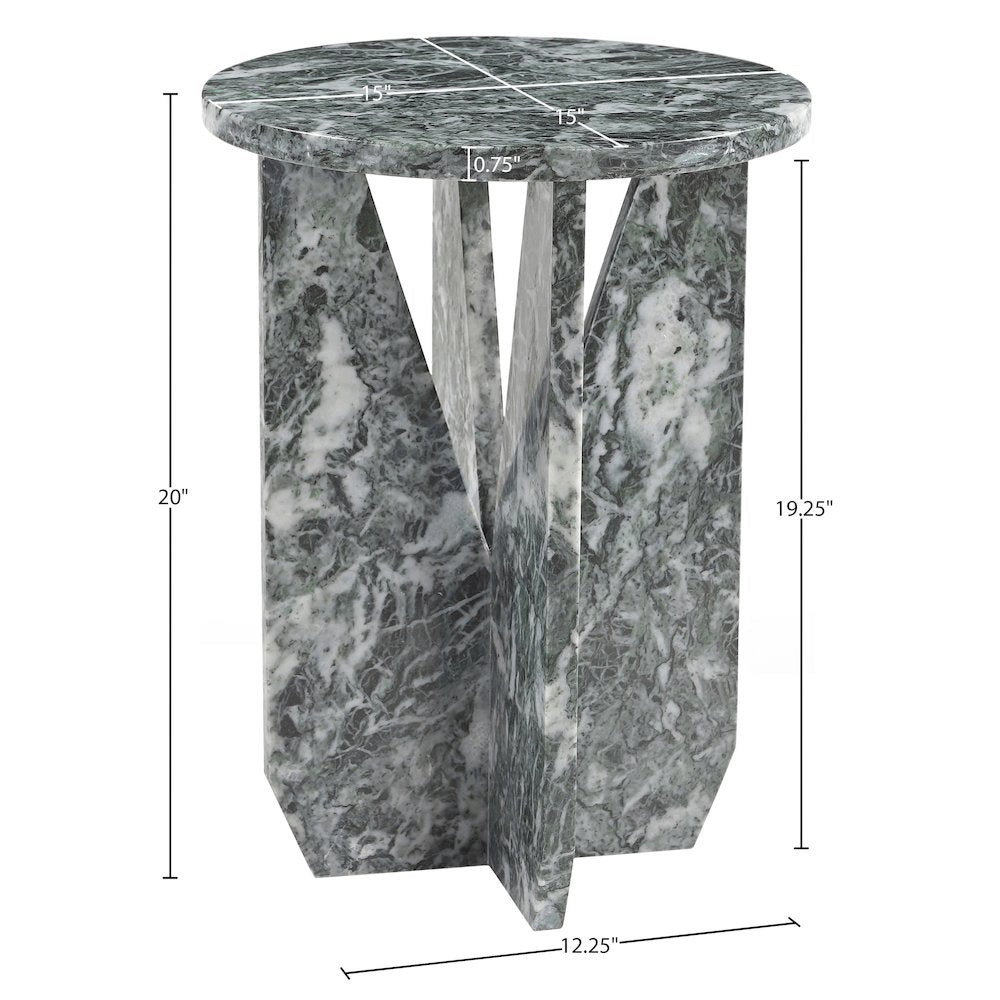 Alba Green Genuine Marble End / Side Table