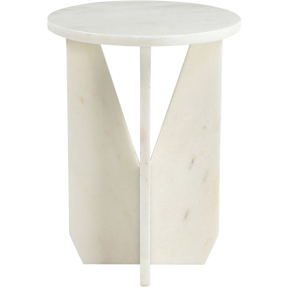 Alba White Genuine Marble End / Side Table