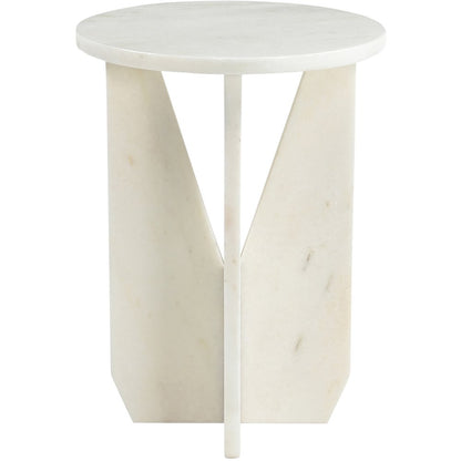 Alba White Genuine Marble End / Side Table