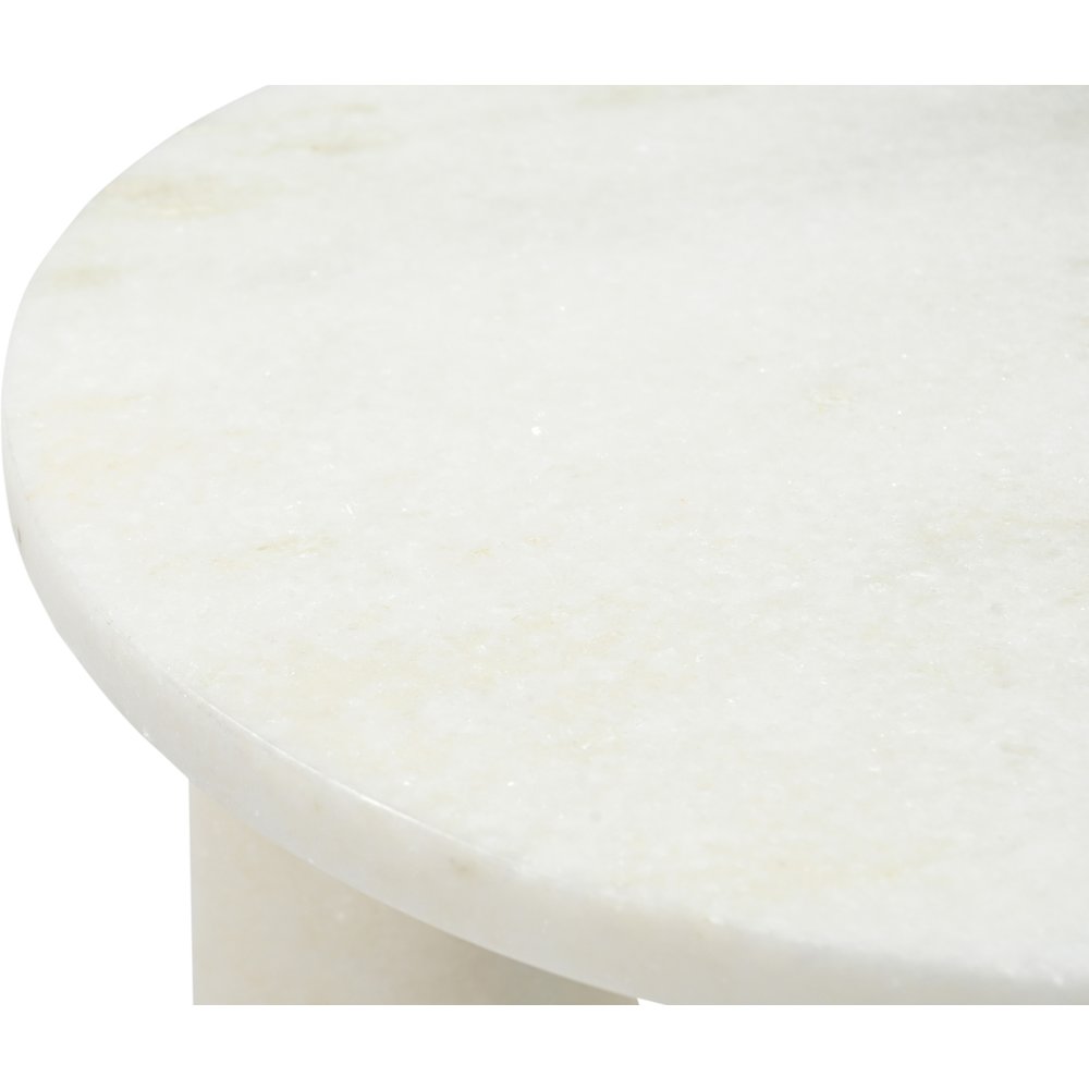 Alba White Genuine Marble End / Side Table