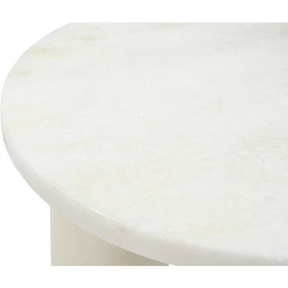 Alba White Genuine Marble End / Side Table
