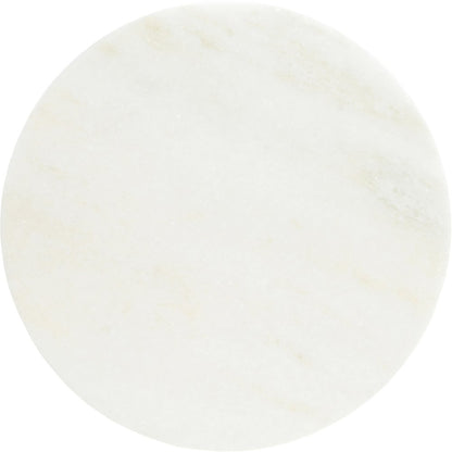Alba White Genuine Marble End / Side Table
