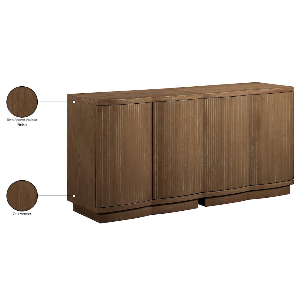 Aveline Brown Oak Veneer 2pc. Sideboard/Buffet