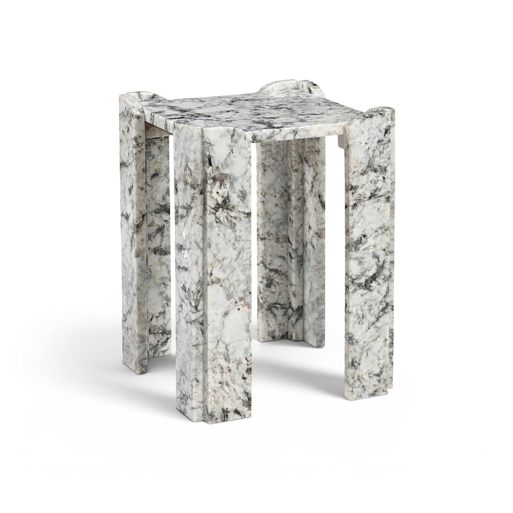 Ravello Alaska Genuine Marble End / Side Table