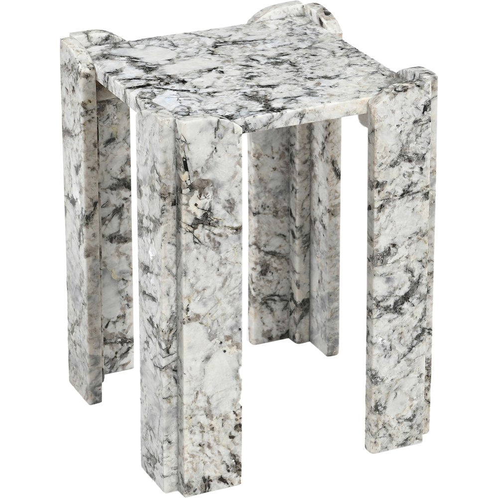 Ravello Alaska Genuine Marble End / Side Table