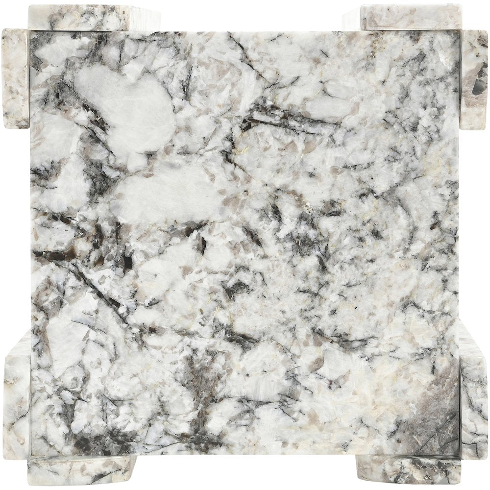 Ravello Alaska Genuine Marble End / Side Table