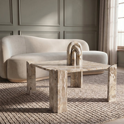 Ravello Beige Genuine Marble Coffee Table