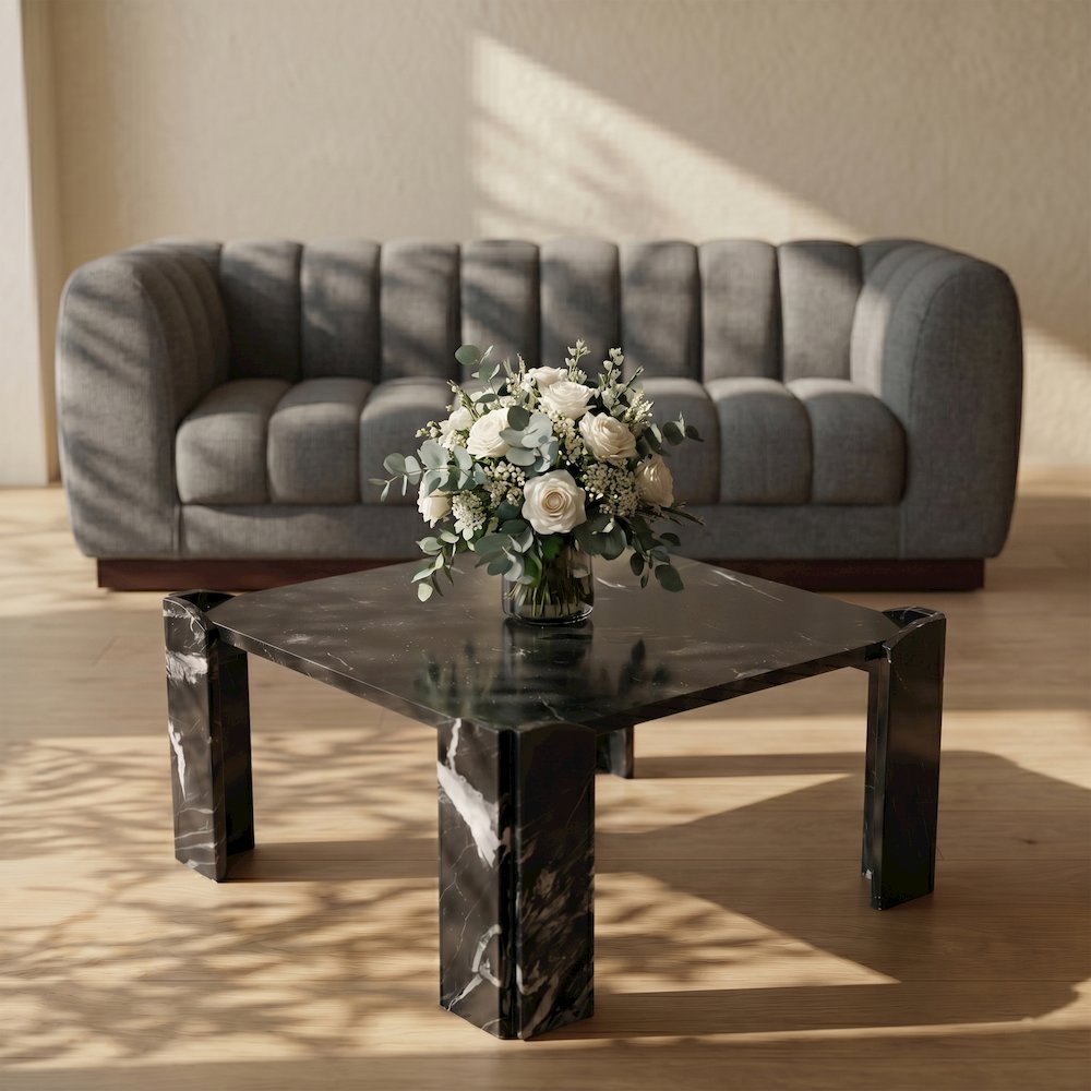 Ravello Black Genuine Marble Coffee Table