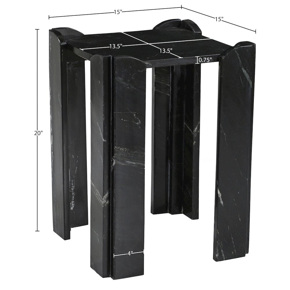 Ravello Black Genuine Marble End / Side Table