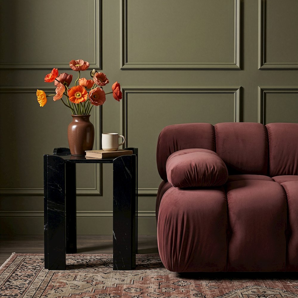 Ravello Black Genuine Marble End / Side Table