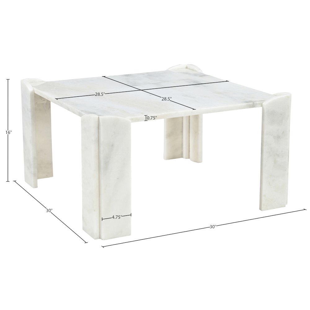 Ravello White Genuine Marble Coffee Table