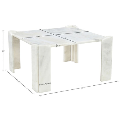 Ravello White Genuine Marble Coffee Table