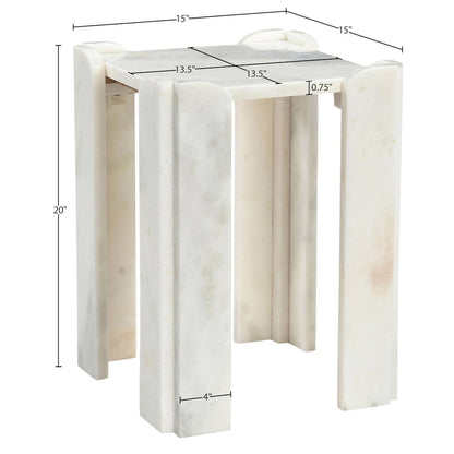 Ravello White Genuine Marble End / Side Table