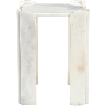 Ravello White Genuine Marble End / Side Table