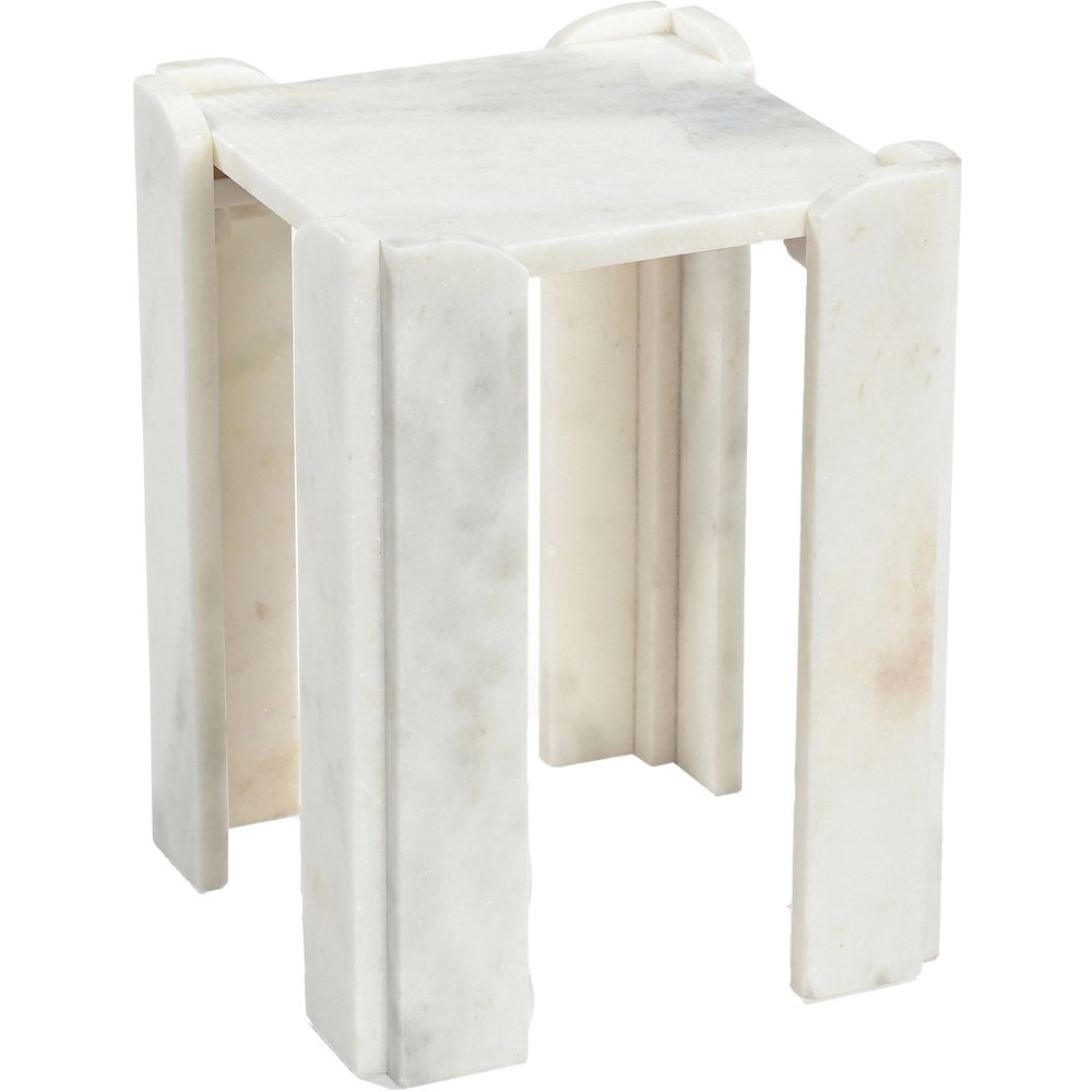 Ravello White Genuine Marble End / Side Table