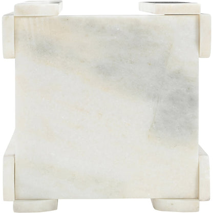 Ravello White Genuine Marble End / Side Table