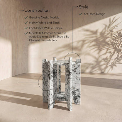 Soriano Alaska Genuine Marble End / Side Table