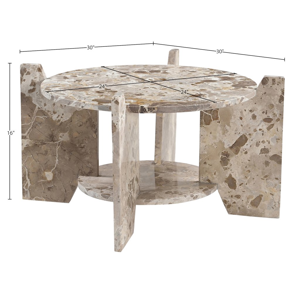 Soriano Beige Genuine Marble Coffee Table