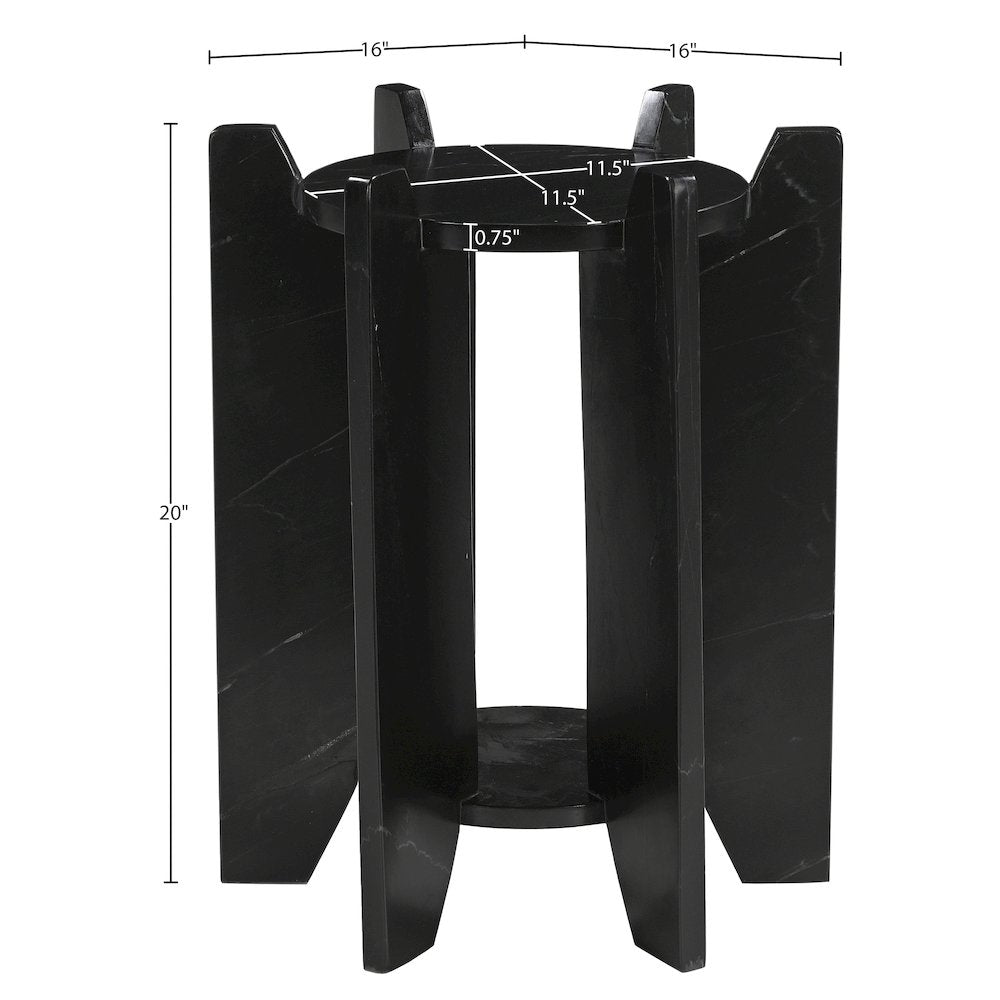 Soriano Black Genuine Marble End / Side Table