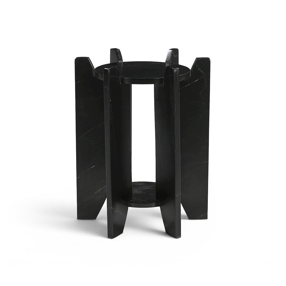 Soriano Black Genuine Marble End / Side Table