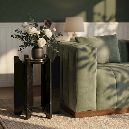 Soriano Black Genuine Marble End / Side Table