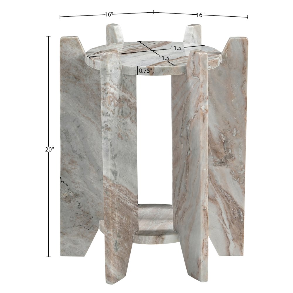 Soriano Brown Genuine Marble End / Side Table