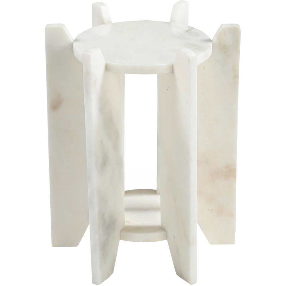 Soriano White Genuine Marble End / Side Table