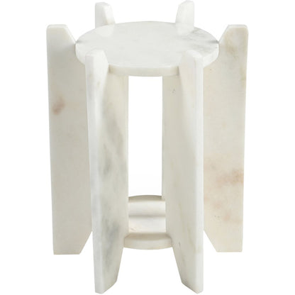 Soriano White Genuine Marble End / Side Table