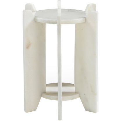 Soriano White Genuine Marble End / Side Table