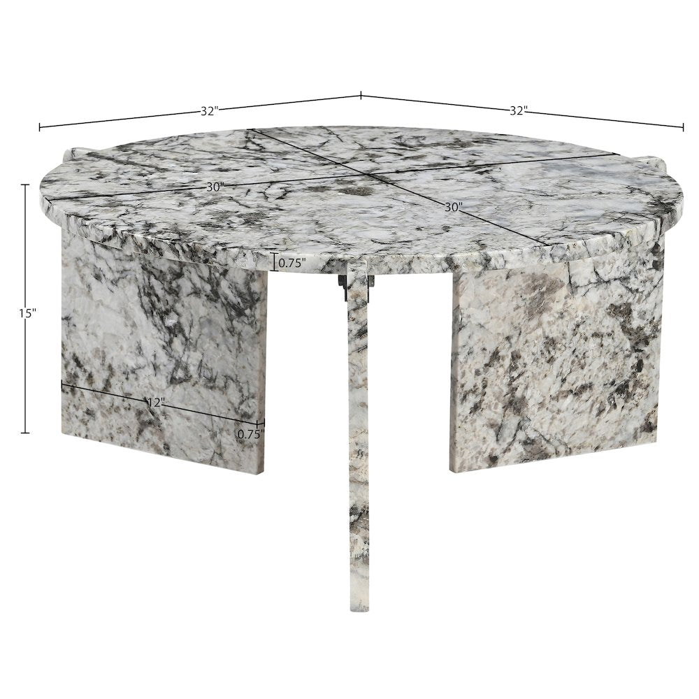 Vernazza Alaska Genuine Marble Coffee Table