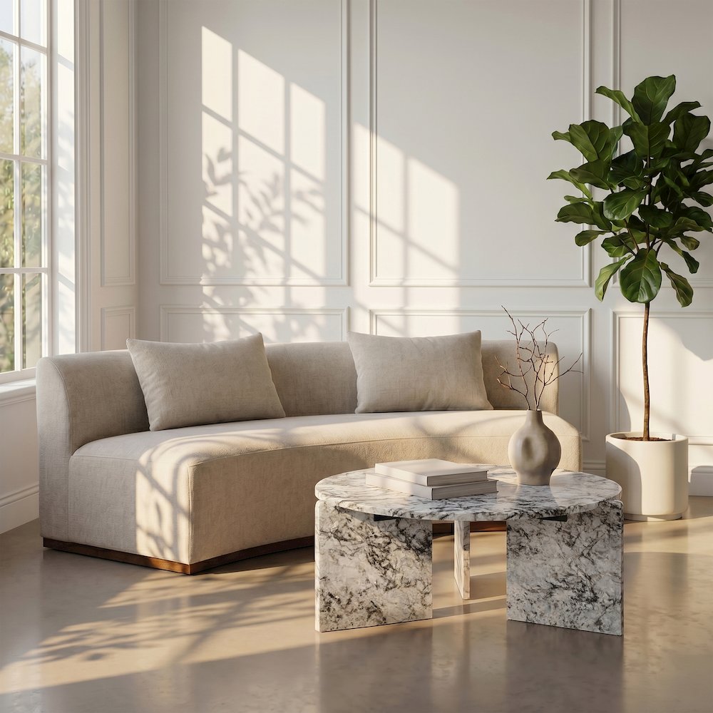 Vernazza Alaska Genuine Marble Coffee Table