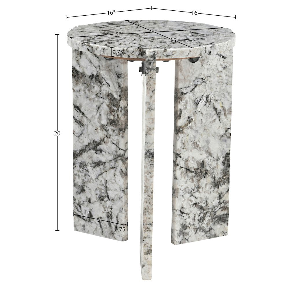 Vernazza Alaska Genuine Marble End / Side Table