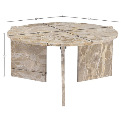 Vernazza Beige Genuine Marble Coffee Table