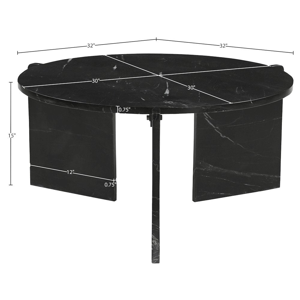 Vernazza Black Genuine Marble Coffee Table