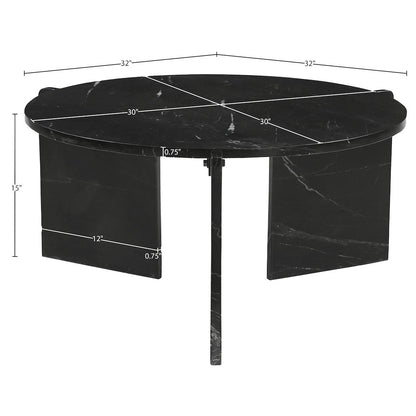 Vernazza Black Genuine Marble Coffee Table