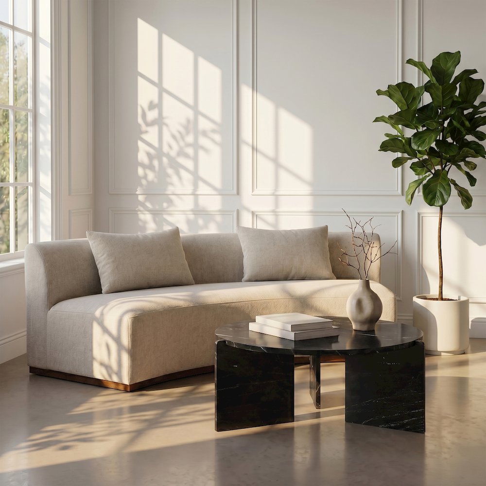 Vernazza Black Genuine Marble Coffee Table