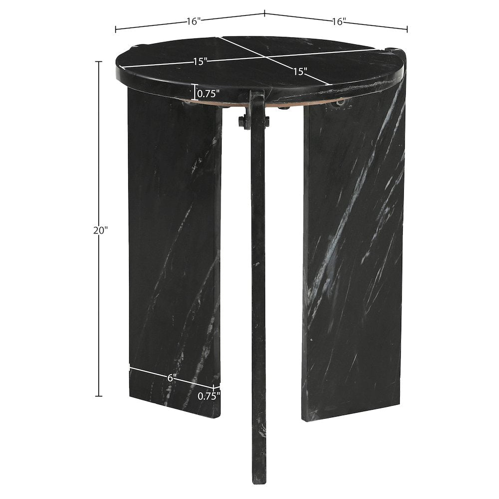 Vernazza Black Genuine Marble End / Side Table