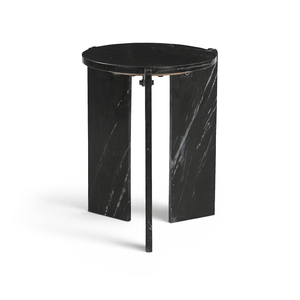 Vernazza Black Genuine Marble End / Side Table