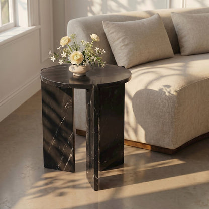 Vernazza Black Genuine Marble End / Side Table