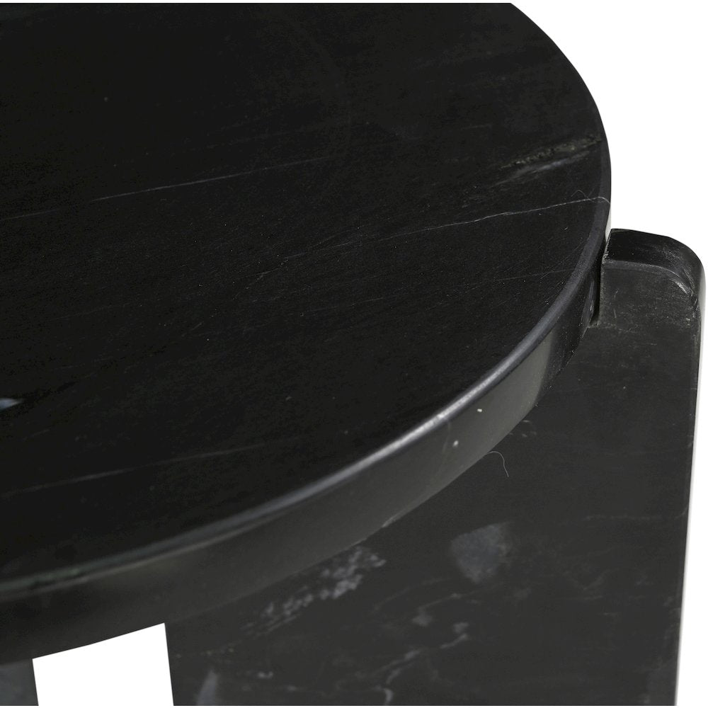 Vernazza Black Genuine Marble End / Side Table