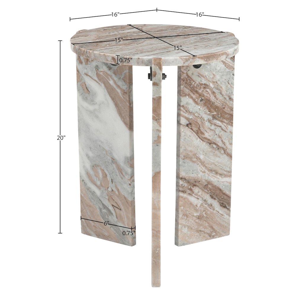 Vernazza Brown Genuine Marble End / Side Table