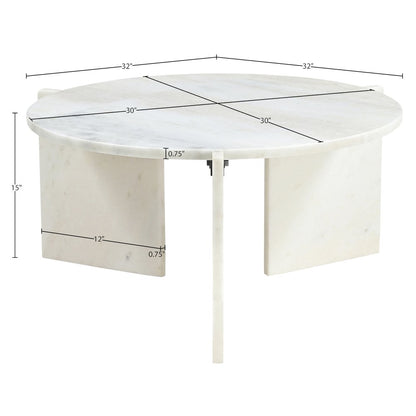 Vernazza White Genuine Marble Coffee Table