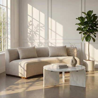 Vernazza White Genuine Marble Coffee Table