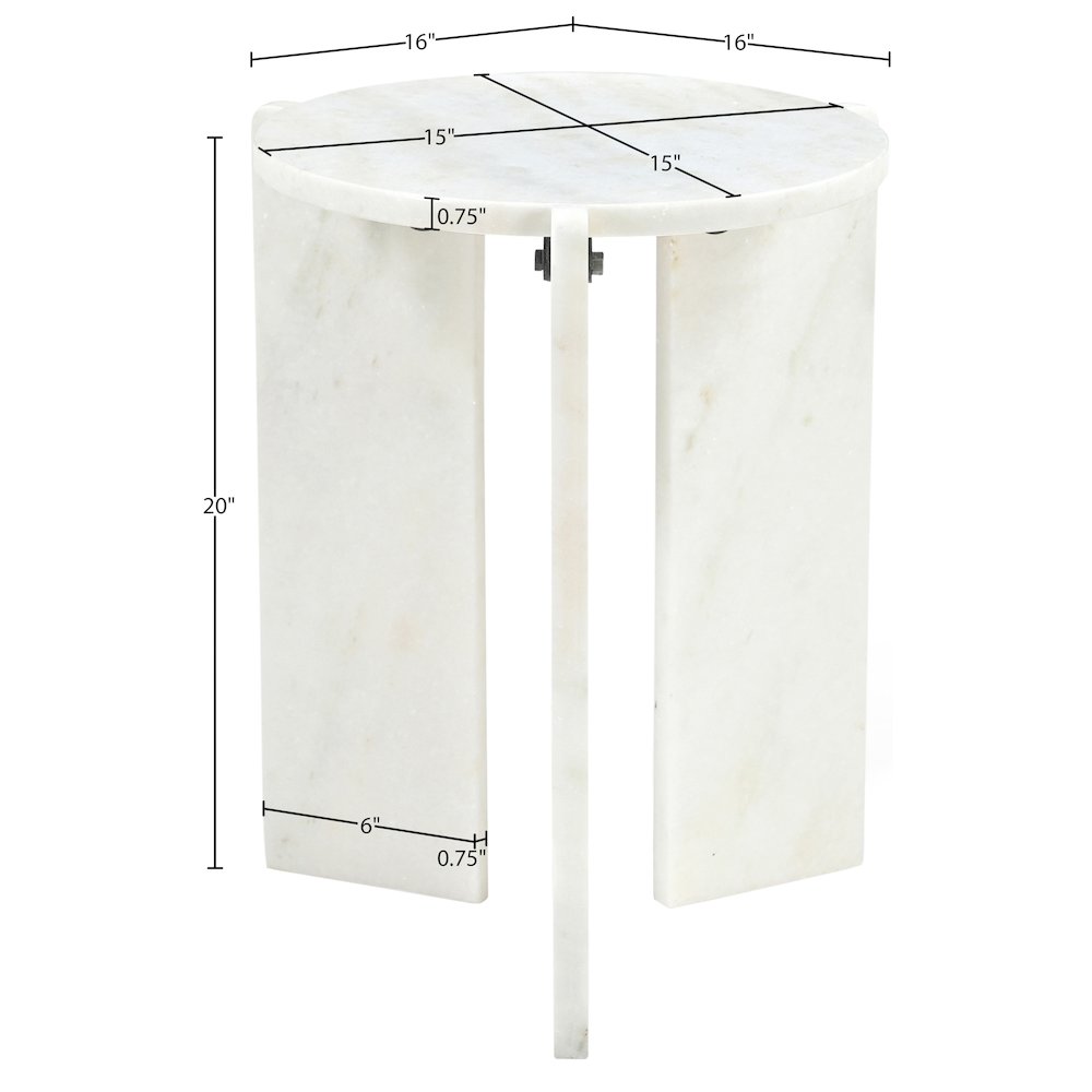 Vernazza White Genuine Marble End / Side Table
