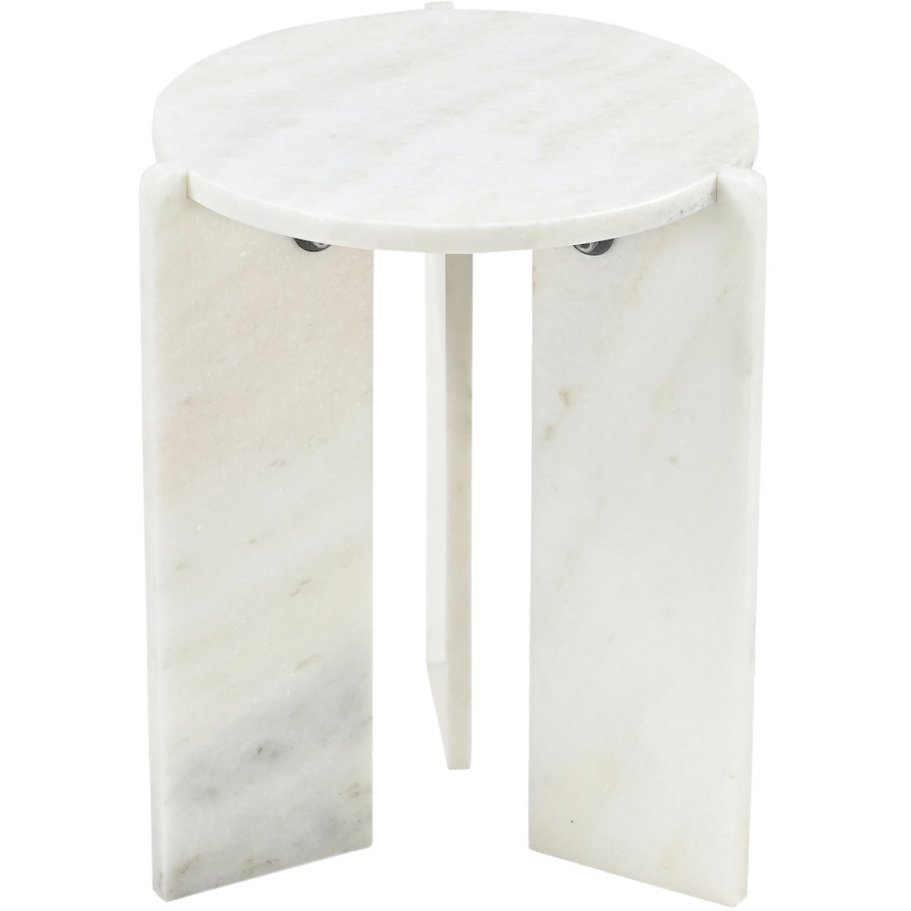 Vernazza White Genuine Marble End / Side Table